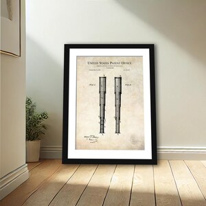 Antique Telescope Print | 1895 Telescopic Patent | Perfect Gift for Stargazers | Art for Office or Study | Vintage Space Wall Decor