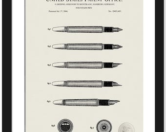 Classic Office Decor | 2004 Montblanc Pen Patent | Writing Enthusiast Gift | Office Decor for Writers