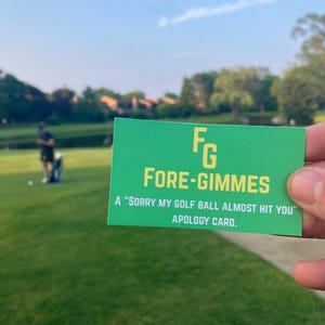 Tarjetas Divertidas de Disculpa por el Golf Fore-Gimmes™: ¡Un Regalo de Broma para Golfistas, Paquete de Regalo Original, Tarjetas de Chiste de Golf para todas las edades! ¡Perfectas para el Día del Padre!