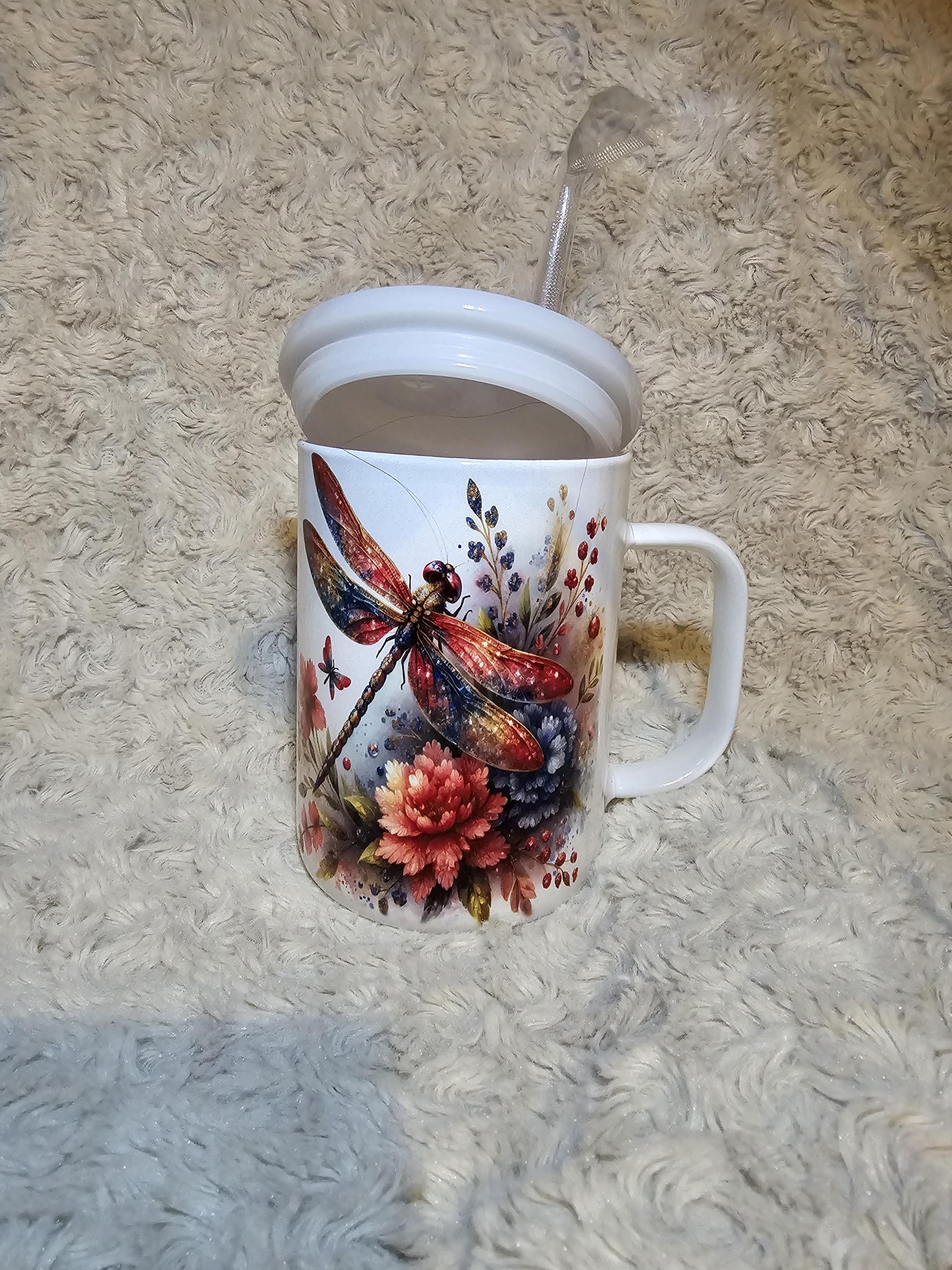 Beautiful Dragonfly coffee cup