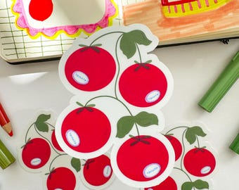 Tomato Vine Vinyl Sticker | Fruit Sticker | Die Cut | Waterproof | Matte | Waterbottle, Laptop, Notebook