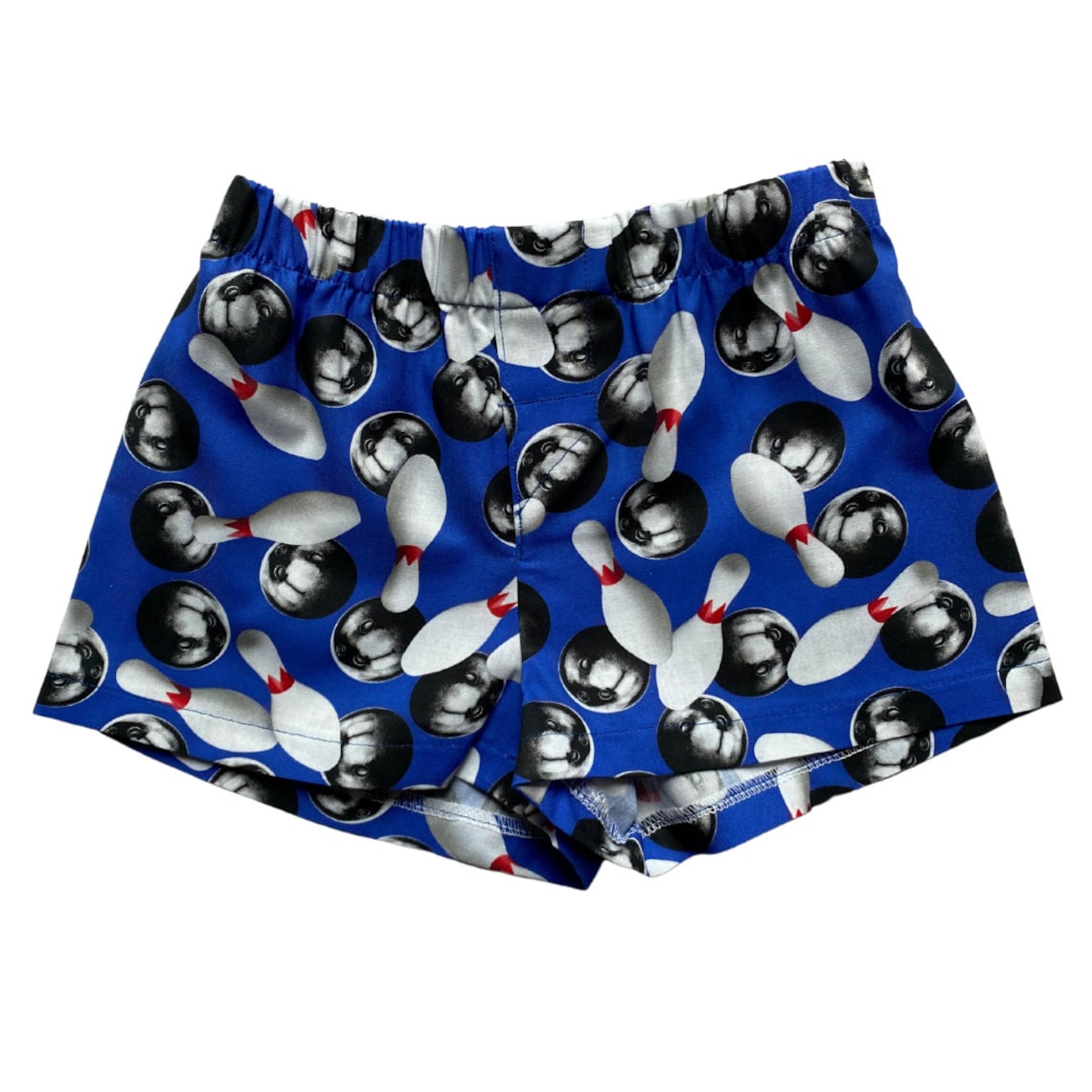 Sports Bowling Shorts for Kids On Blue Background Play Shorts Etsy