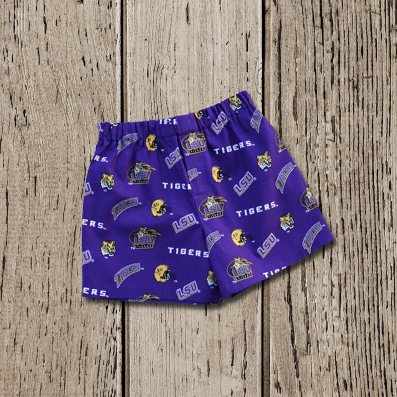 Collegiate Fans Toddlers Boxers Shorts LSU Shorts Louisiana State University Clothing LSU Tiger Fans cotton Boxers