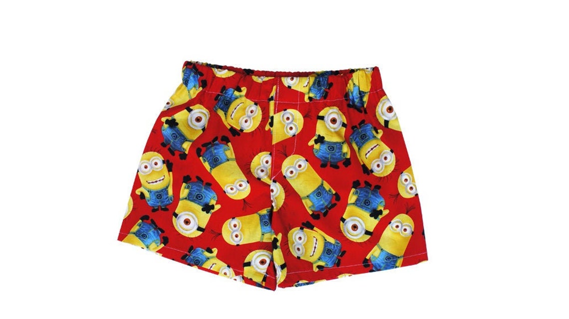 Red Minions Boxer Shorts Boy Boxer Shorts Pajama Shorts Etsy