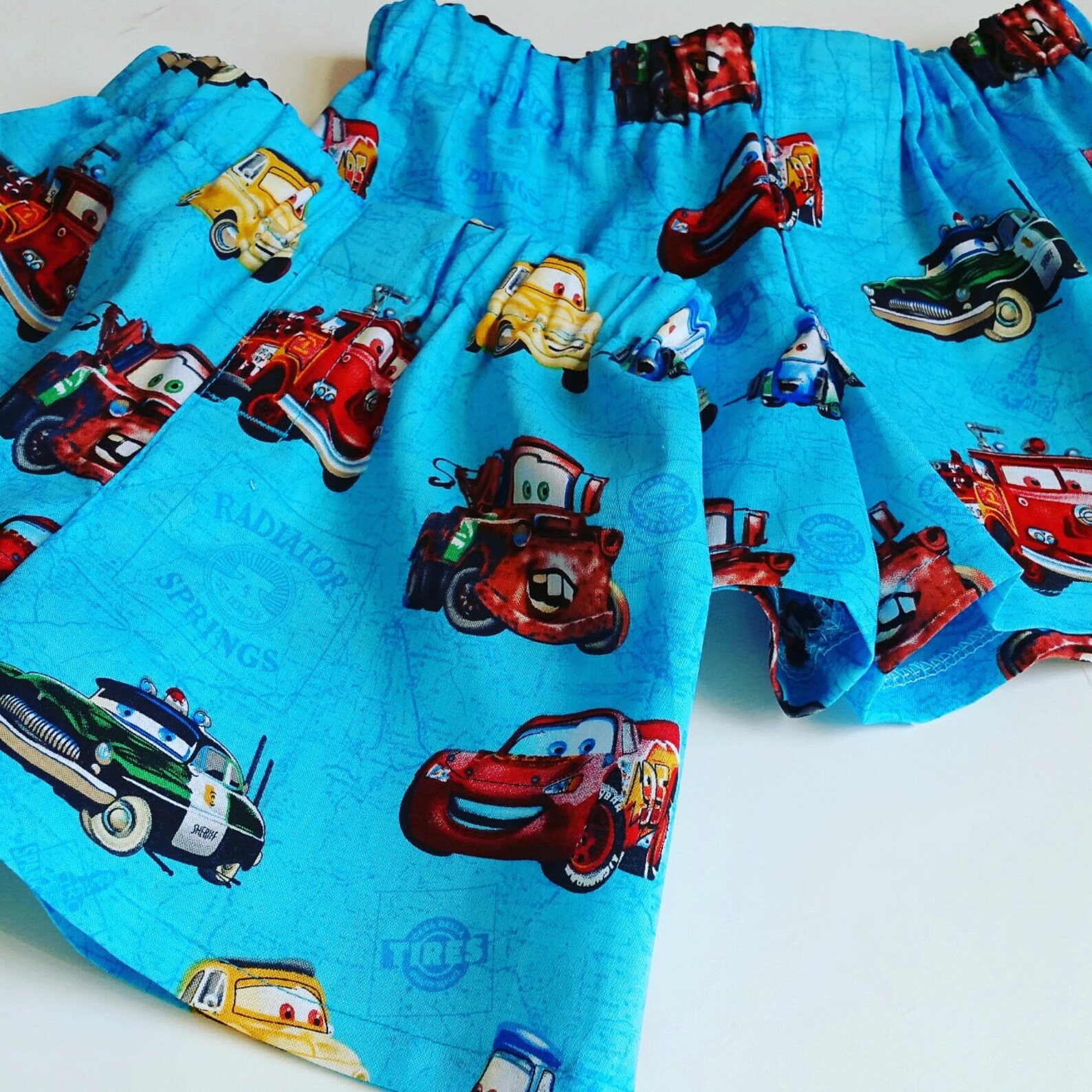 Disney Pixar Cars Toddler Cotton Shorts On Blue Background Etsy