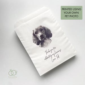 Wedding doggy bags, thank you for celebrating my humans PET PHOTO favour bags, doggie treat bags, personalised favour bags, candy cart bags