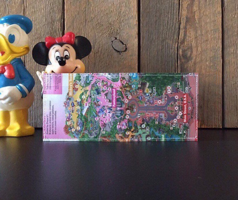 The Original Disneyland Map Wallet Etsy