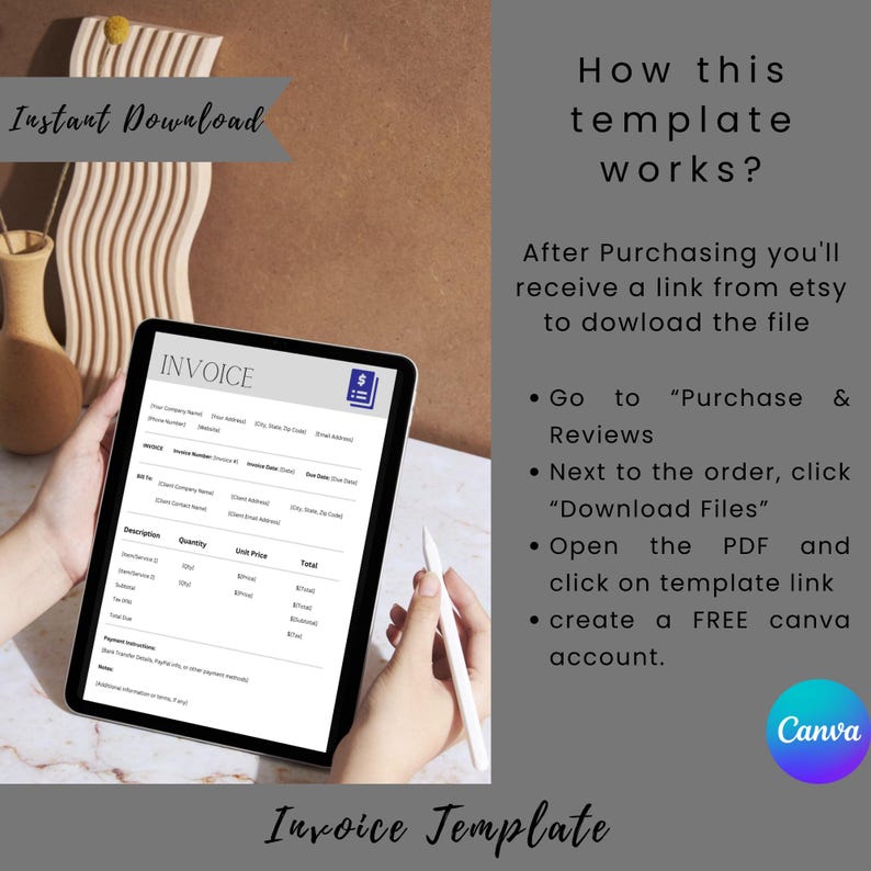 Modern Invoice Template: Customizable Business Form (canva Editable) - Etsy