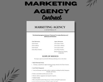 Marketing Agency Contract Template: Editable Agreement (Canva, PDF)