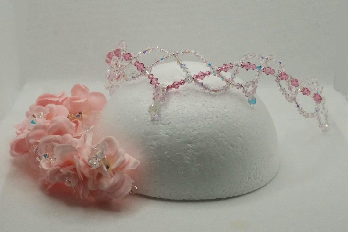 Whimsical Floral Crystal Headpiece
