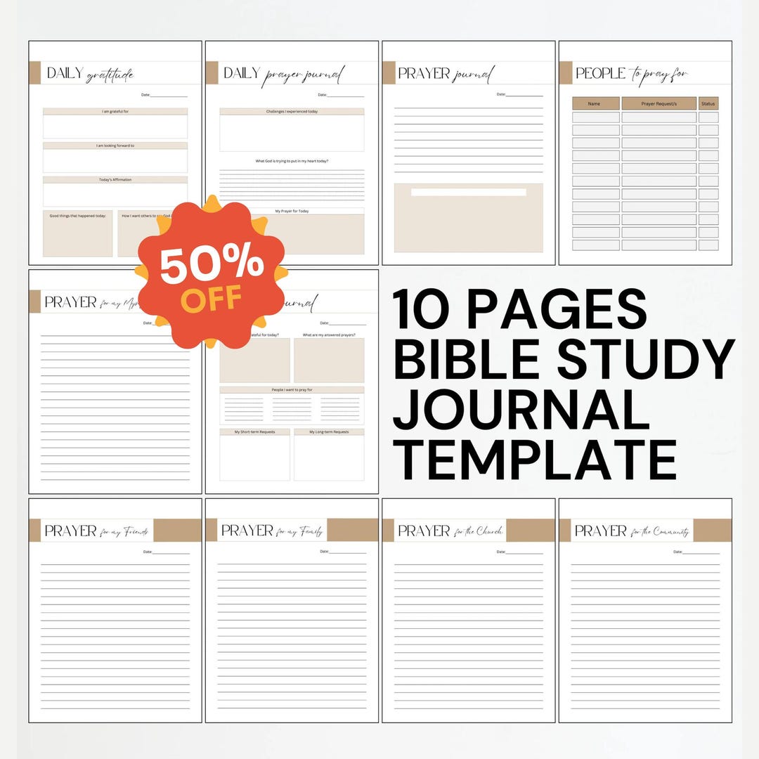Bible Study Template Printable Journal Christian Journal Daily