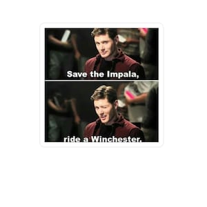 Supernatural TV Decal, Winchester Brothers Impala Car Decal Sticker, Vinyl Laptop Decal, SPN Fan Gift, Castiel Dean Sam Quote Decal, Impala