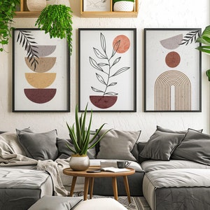 Boho Wall Art Gallery Wall Set, Mid Century Modern Prints, Boho Decor Wall Art Prints, Printable Wall Art, Neutral Boho Home Decor, boho art