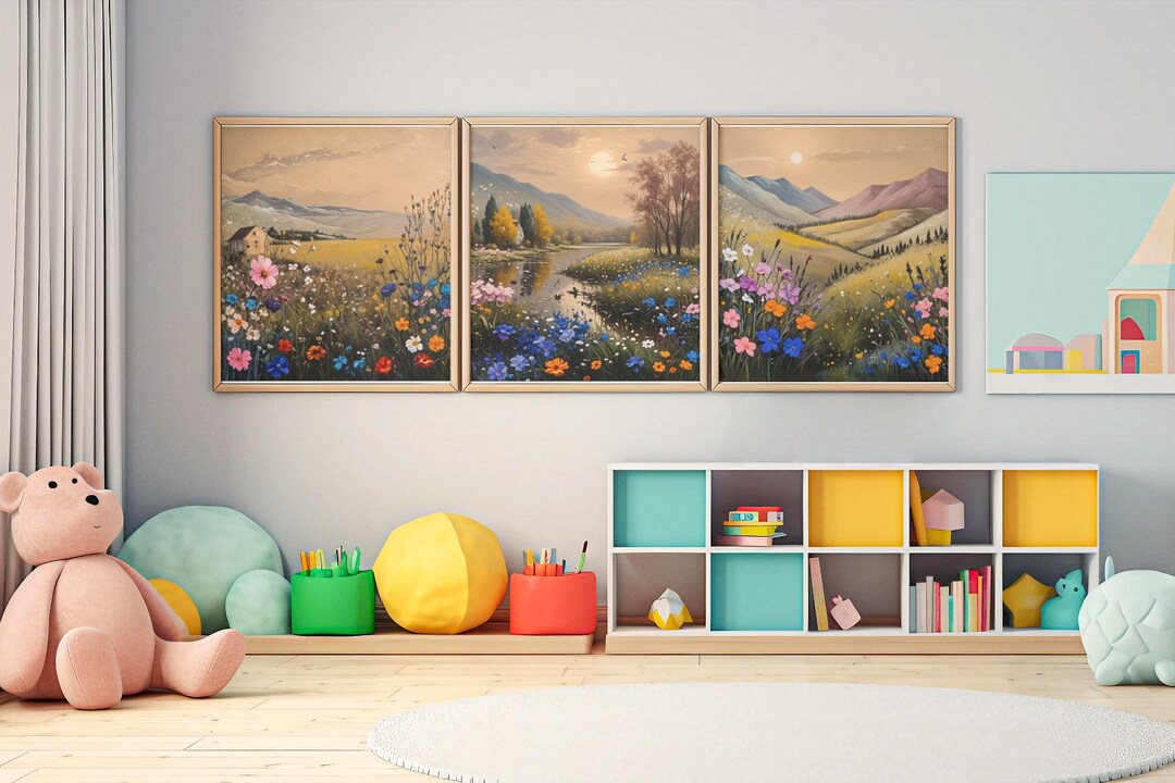 Set of 3 Nature Art Prints Mountain Landscape Prints Set Lake and ...