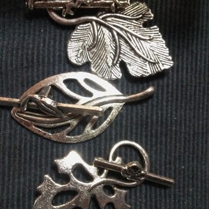 Skeleton leaf toggle clasps, silver 5 Weirwoods Oak Maple TeamESST, OlympiaEtsy, paganteam, etsyBuddhists, Witches of Etsy, WWWG image 7