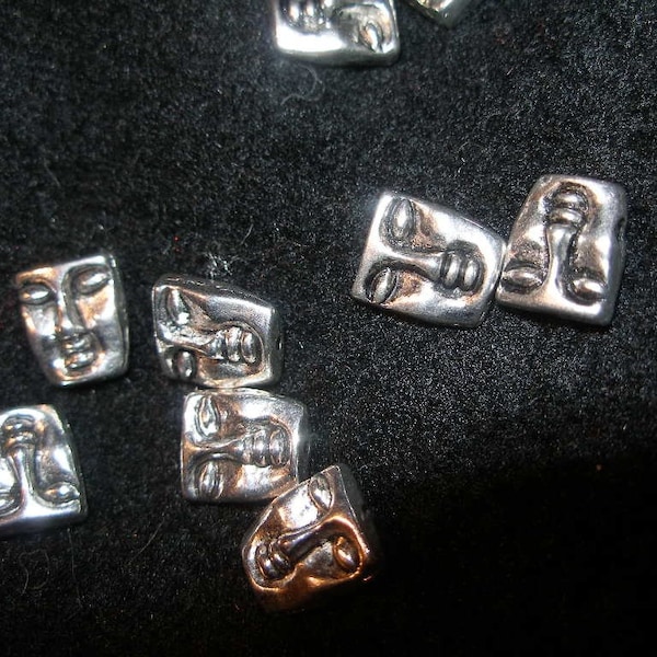 Face Beads - Two-sided androgenous silver    (10)   Team ESST, paganteam, WWWG, OlympiaEtsy, GeekGirls, etsyBuddhists, BeadTeam, Dollmakers