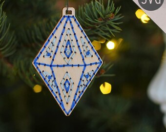 Christmas Ornament Embroidery SVG DXF | Laser Cut Holiday Ornament Pattern | Instant Download + Video Tutorial | Beginner Friendly