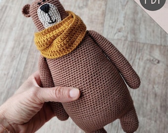 Mr. Bear Crochet Pattern | crochet bear pattern | amigurumi bear toy PDF tutorial