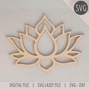 Pacote SVG de flores de lótus | Arquivo de corte digital | pacote de flores de lótus de madeira 20 cm e 25 cm | lótus de macramê | mandala de macramê svg