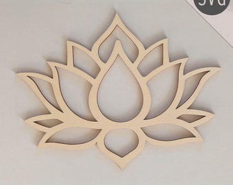 SVG Bundle of lotus flower | Digital Cut File | bundle of wood lotus flower 20 cm and 25 cm | macrame lotus | macrame mandala svg