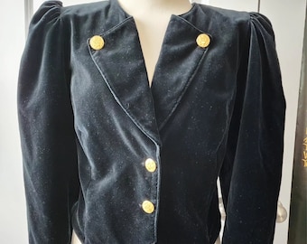 Black Velvet Victorian Style Waistcoat Jacket XL Plus Size