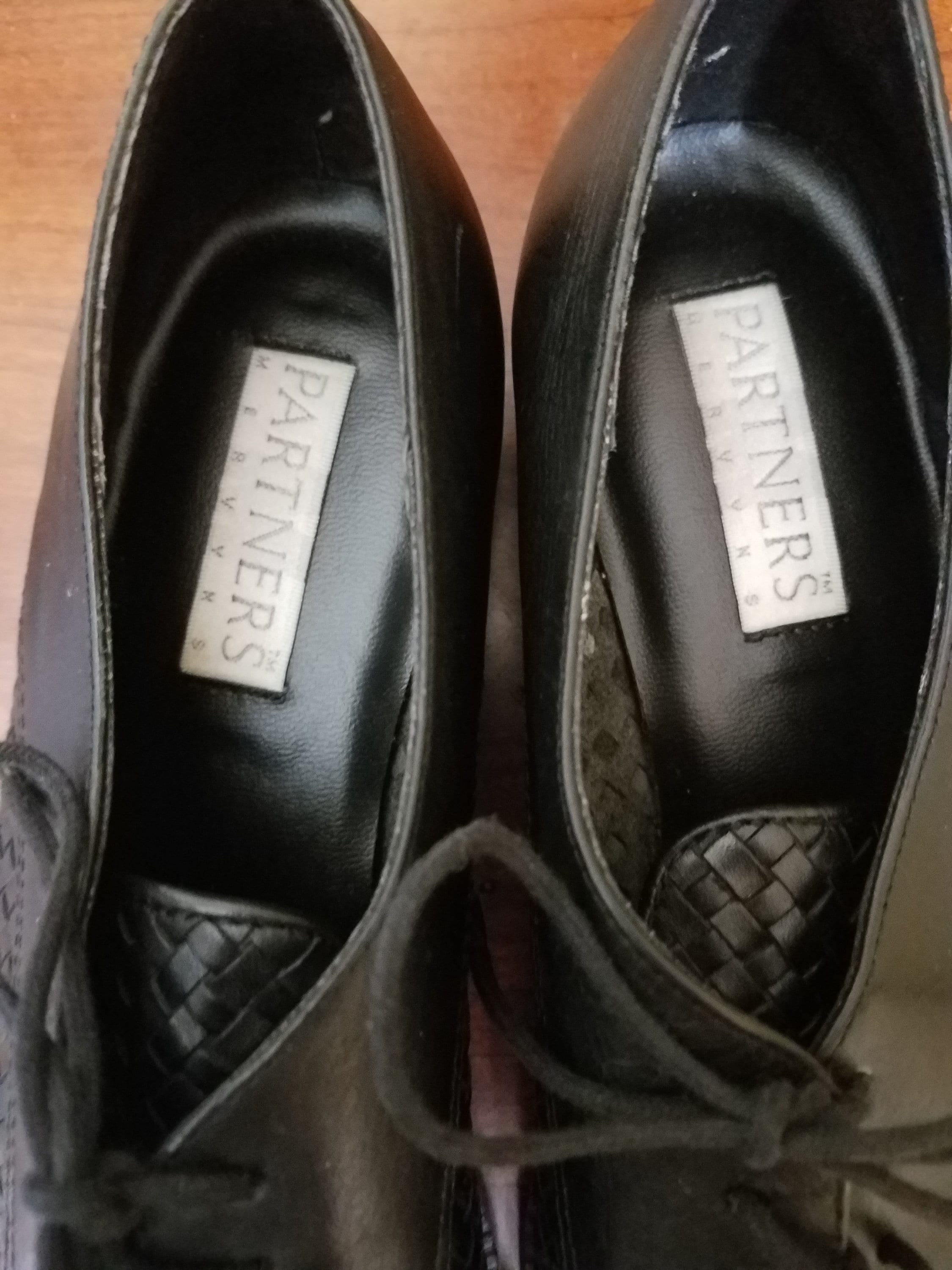 Black Woven Leather Oxford Lace Up Flats 9 Etsy