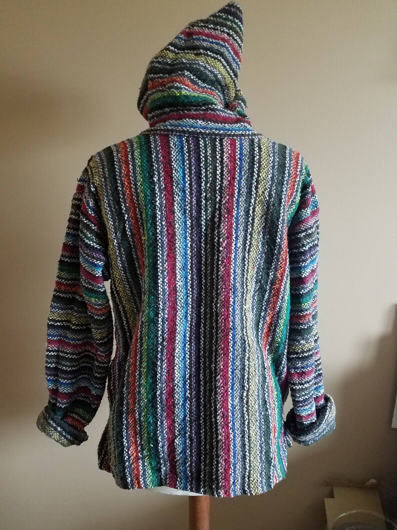 Vintage Rainbow Colors Mexican Baja Pullover Hoodie Hippie Etsy