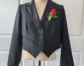 1980s Crop Tuxedo Jacket