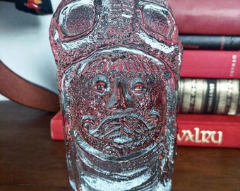 1970s Blenko IceFloe Glass Aviator Pilot Bookend