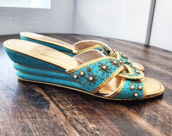 1960s Beaded Slide Sandles 7