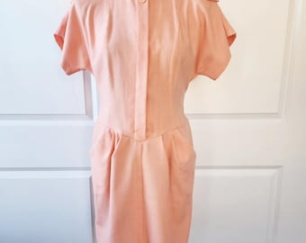Peach Mini Dress with Pockets