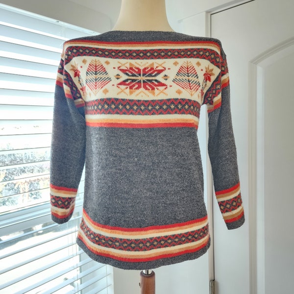 1870's Style Peruvian Sweater in Sunset Colors