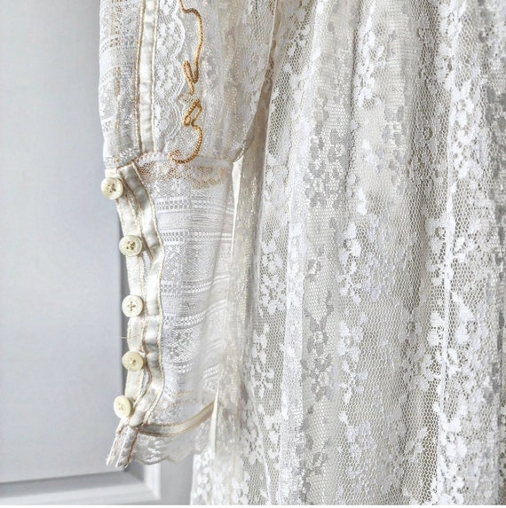 1970s Cream Lace Gunne Sax Maxi Dress - Gem