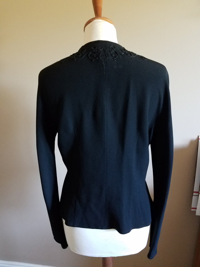 1930s/40s Style Fitted Black Evening Jacket Blouse Shirt With - Etsy