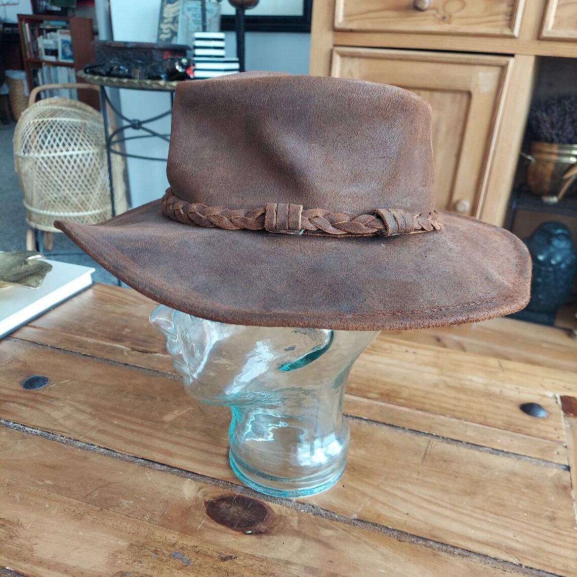 Casquette vintage décontractée en cuir noir véritable pour homme