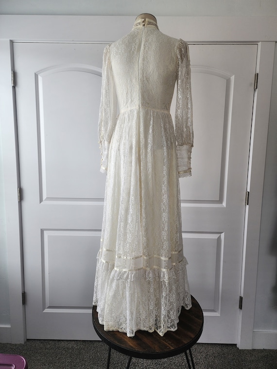1970s Cream Lace Gunne Sax Maxi Dress - Gem