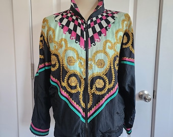 1990s Granny Cottagecore Las Vegas New Jersey Vacation Windbreaker