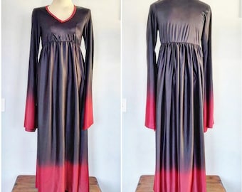 Black and Red Ombre Witchy Goth Dress