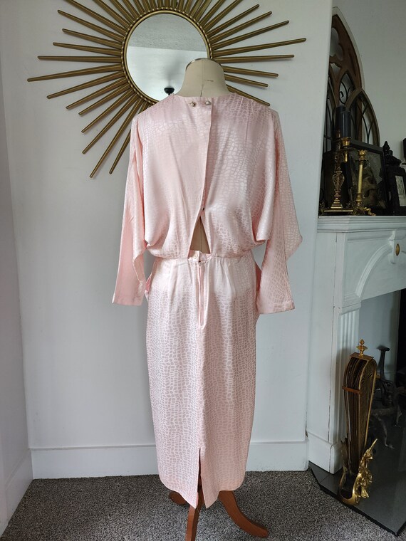 1980s Pink Satin Party Dress - image 5