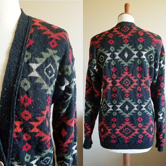 Native American Southwestern Print Cotton Cardigan