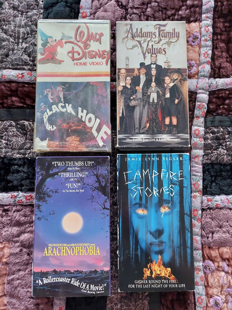 Lot of 4 VHS Spooky Collection Arachnophobia Adams Family Black Hole Campfire Stories image 1