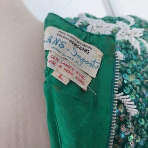 Green Sequins 1960s Top With Floral Beading - Etsy