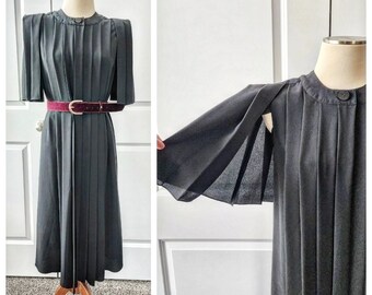 Unique Pierre Cardin Pleated Dress with Butterfly Sleeves