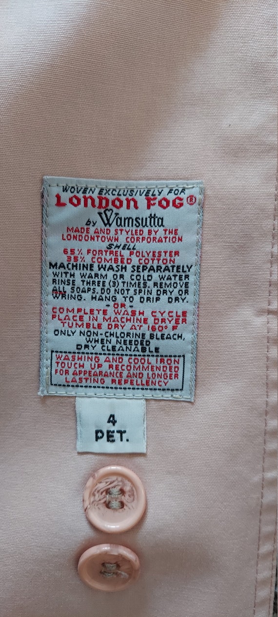 Rare Blush Pink LONDON FOG Overcoat - image 10