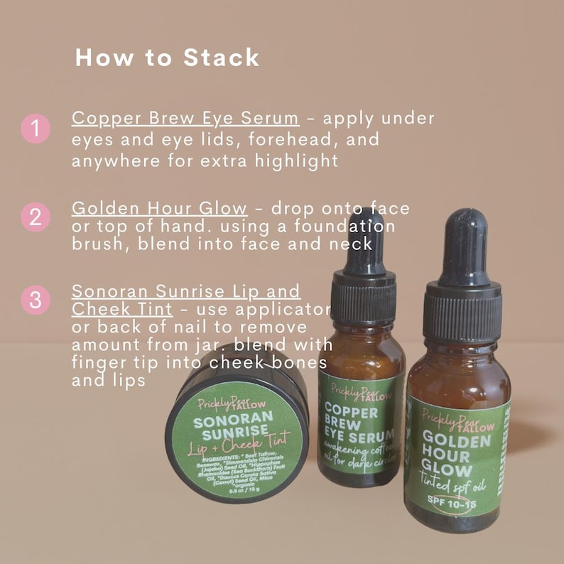 Natural Lip & Cheek Tint | Tallow-Based Cream Blush | Sonoran Sunrise image 9