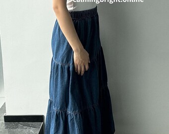 ☆送料・関税込☆WOOALONG★Tin denim maxi skirt★スカート★ ☆人気☆【WOOALONG】☆Tin denim maxi skir.t☆スカート