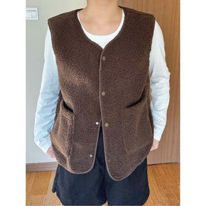 Chaleco polar para mujer, chaleco con bolsillos, chaleco polar informal, chaleco cómodo, chaleco polar cálido, talla estadounidense XS-L