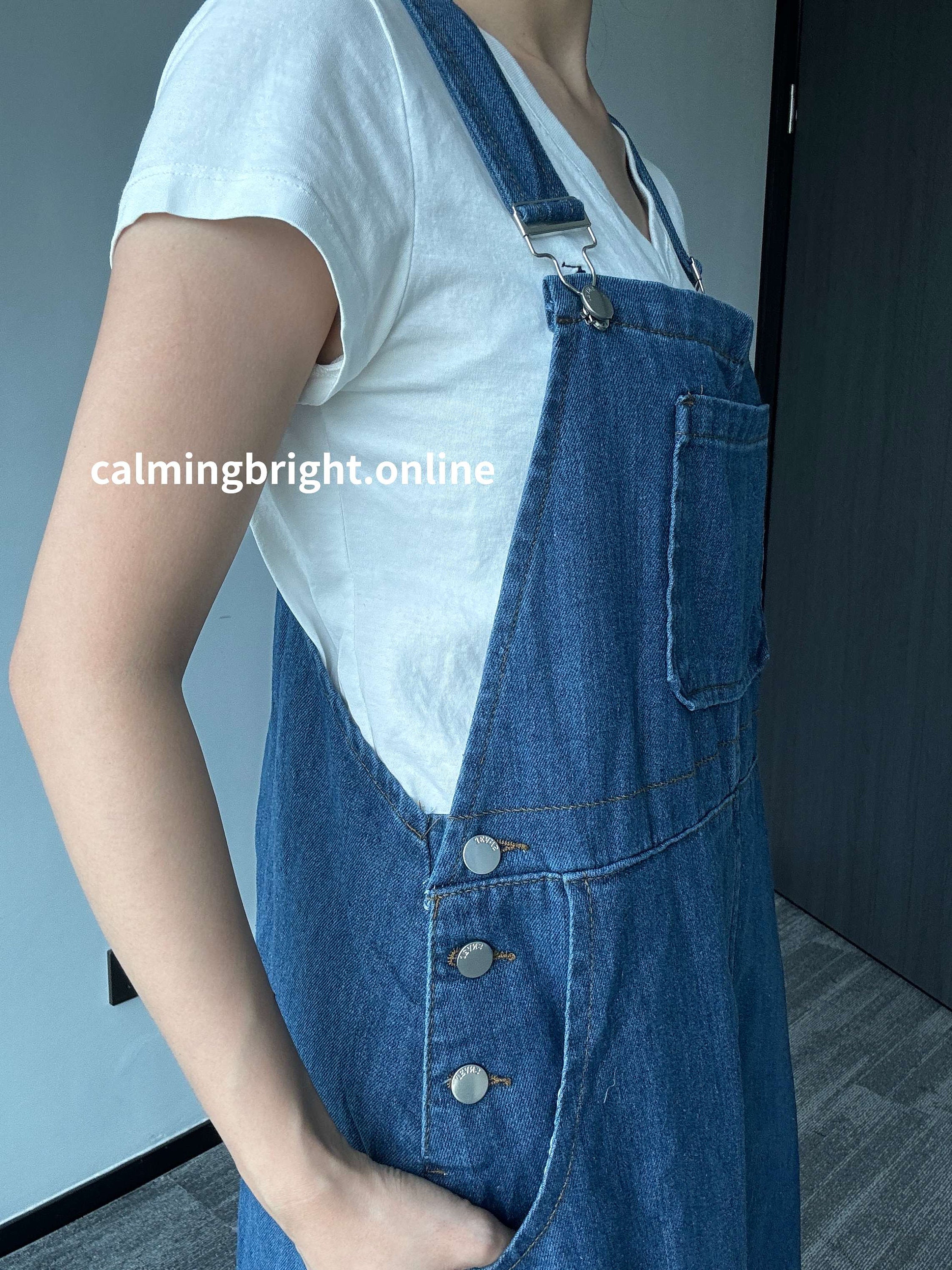 Denim Overall Maxi Dress Women, Loose Fit Denim Overall Maxi Dress With  Pockets, Sleeveless Overall Dress - Etsy