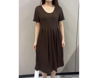 Midi Dress Women | Midi Dress with Round Neck | Midi Dress with Short Sleeves | Midi Dress Casual | Midi Dress Comfy | Midi Dress Basic