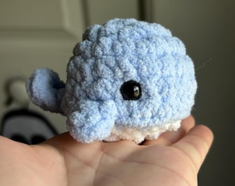 Crochet Blue Whale Plushie: Handmade Amigurumi Nursery Toy